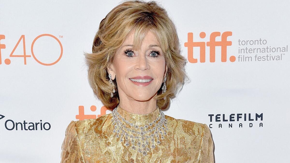 Actress Jane Fonda attends the "Youth" premiere during the 2015 Toronto International Film Festival.