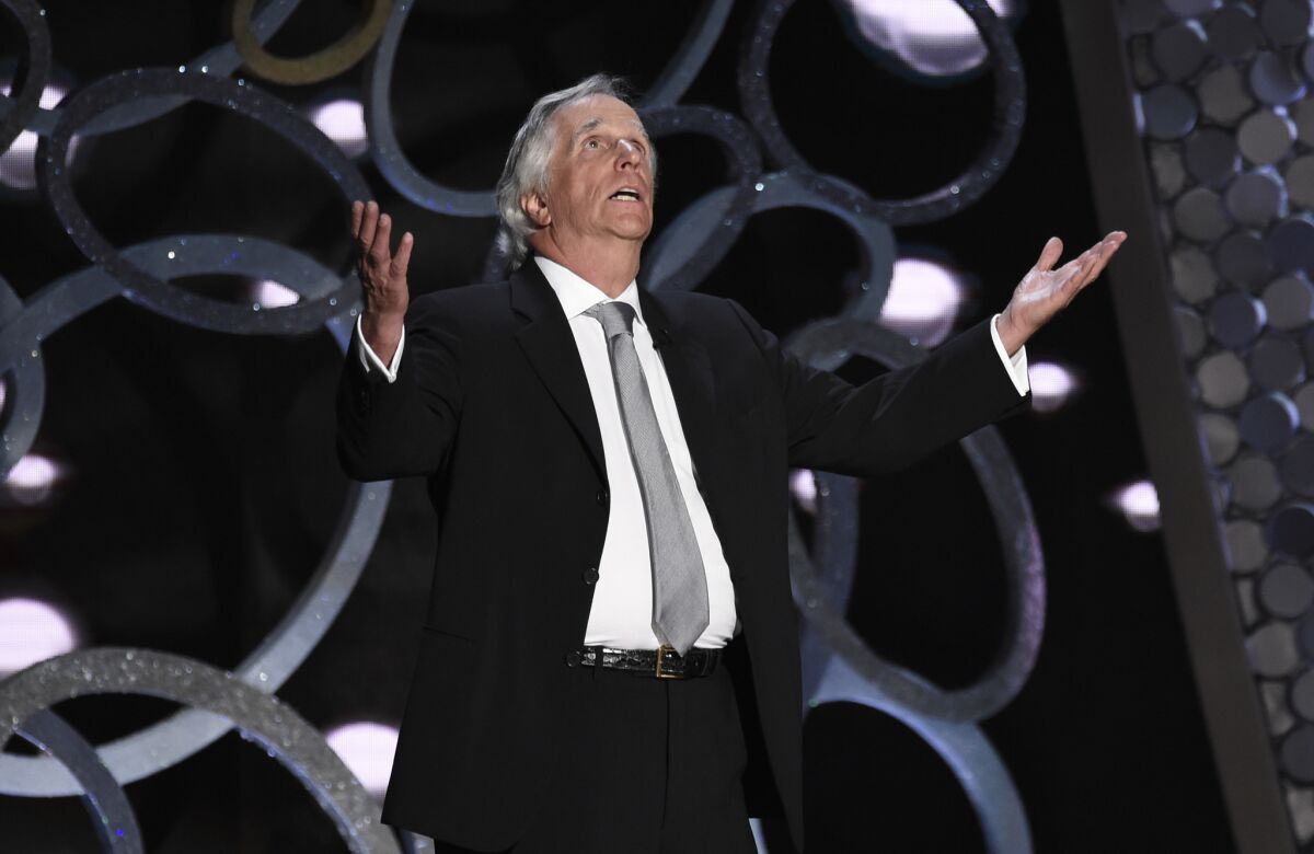 Henry Winkler pays tribute to the late Garry Marshall at the Emmys on Sunday night.