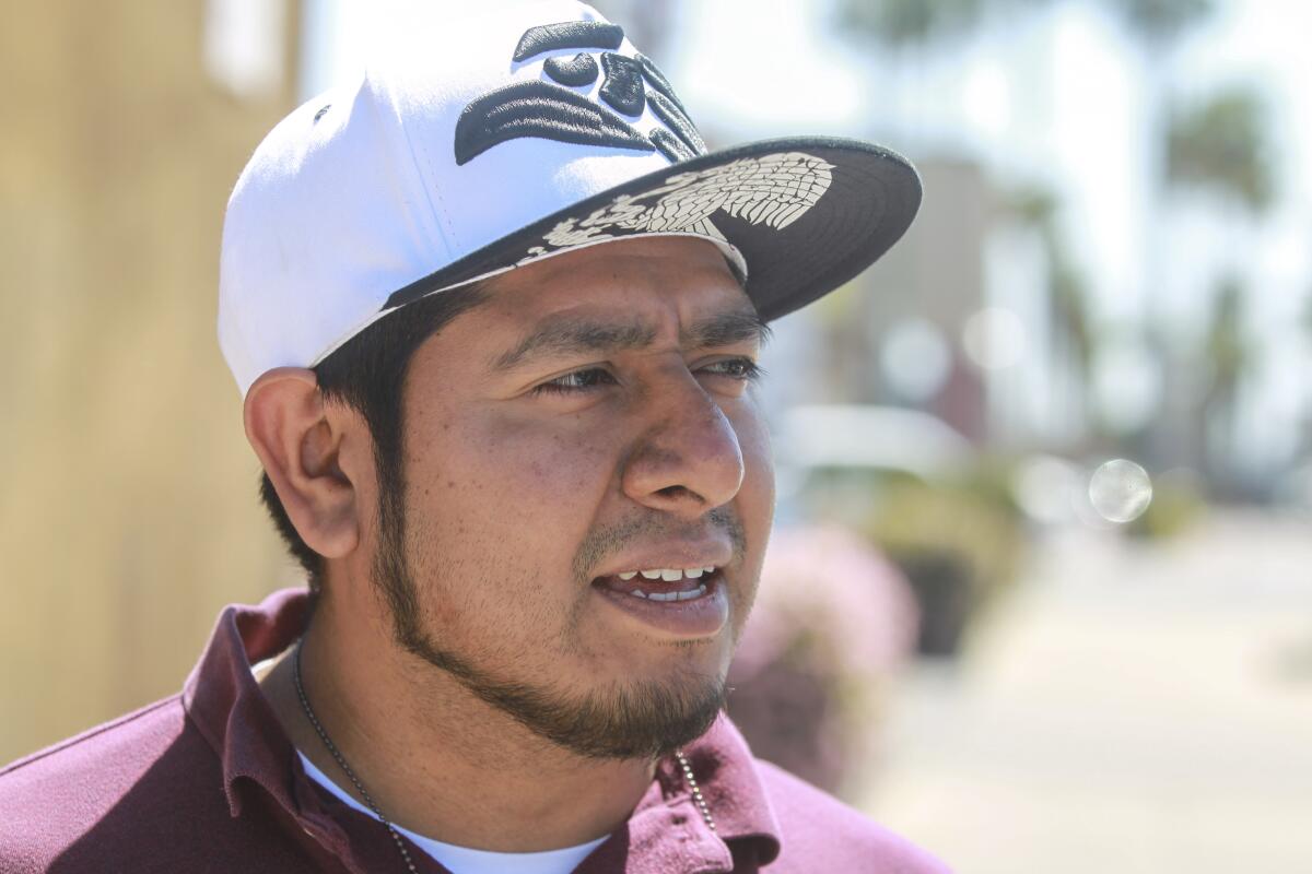 Rafael Bautista, an organizer with the San Diego Tenants Union, speaks during an interview with the San Diego Union-Tribune in City Heights on Monday March 30, 2020 in San Diego, California.