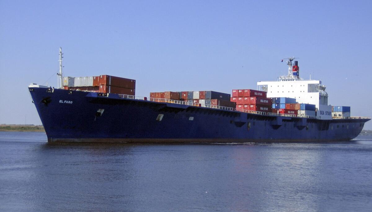 The container ship El Faro, which the U.S. Coast Guard says has gone missing in the area of Hurricane Joaquin near the Bahamas.