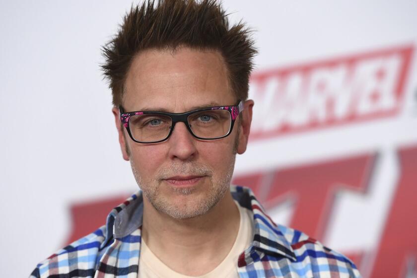 FILE - This June 25, 2018 file photo shows James Gunn at the premiere of "Ant-Man and the Wasp" in Los Angeles. Months after being fired over old tweets, James Gunn has been rehired as director of Guardians of the Galaxy Vol. 3. Representatives for the Walt Disney Co. and for Gunn on Friday confirmed that Gunn has been reinstated as writer-director of the franchise he has guided from the start. (Photo by Jordan Strauss/Invision/AP, File)