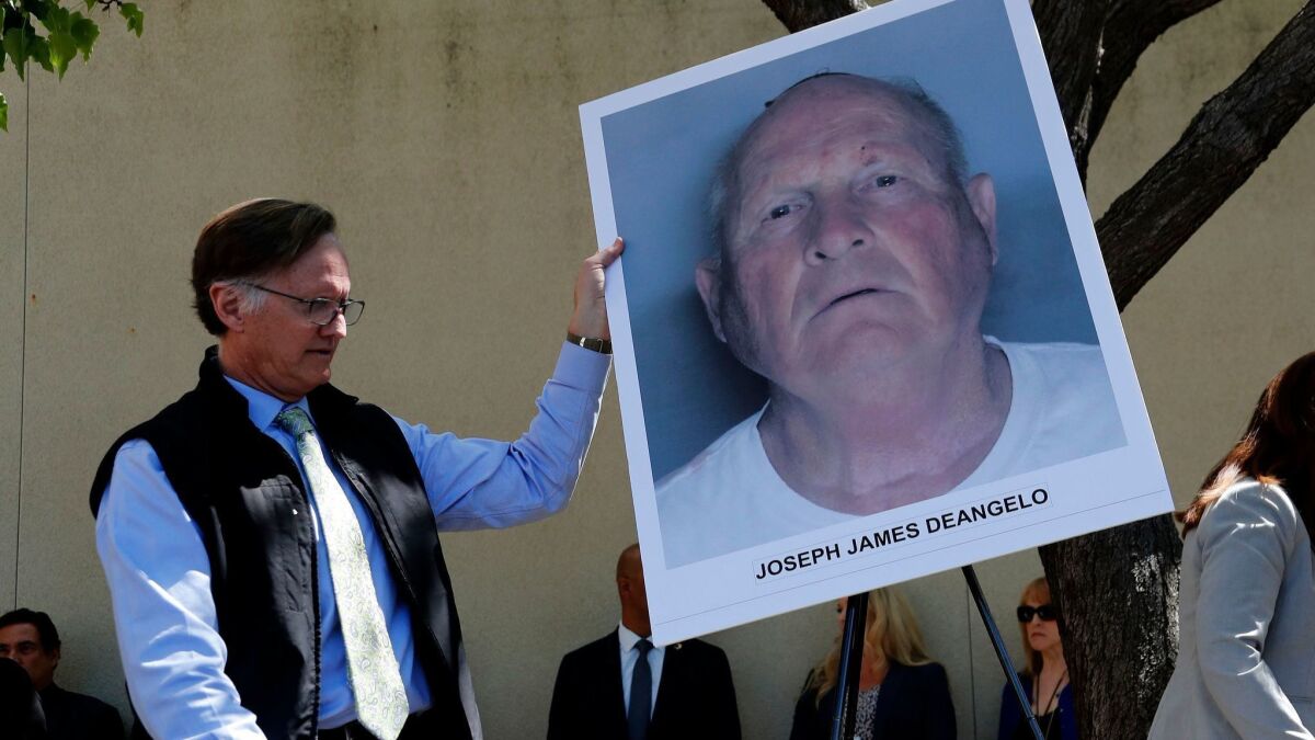Authorities announce the arrest of Joseph James DeAngleo, 72, the suspected Golden State killer.