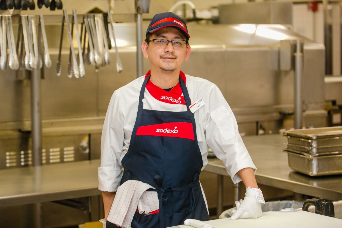 Kevin Tong is a cook at the Marine Corps Recruit Depot in San Diego.