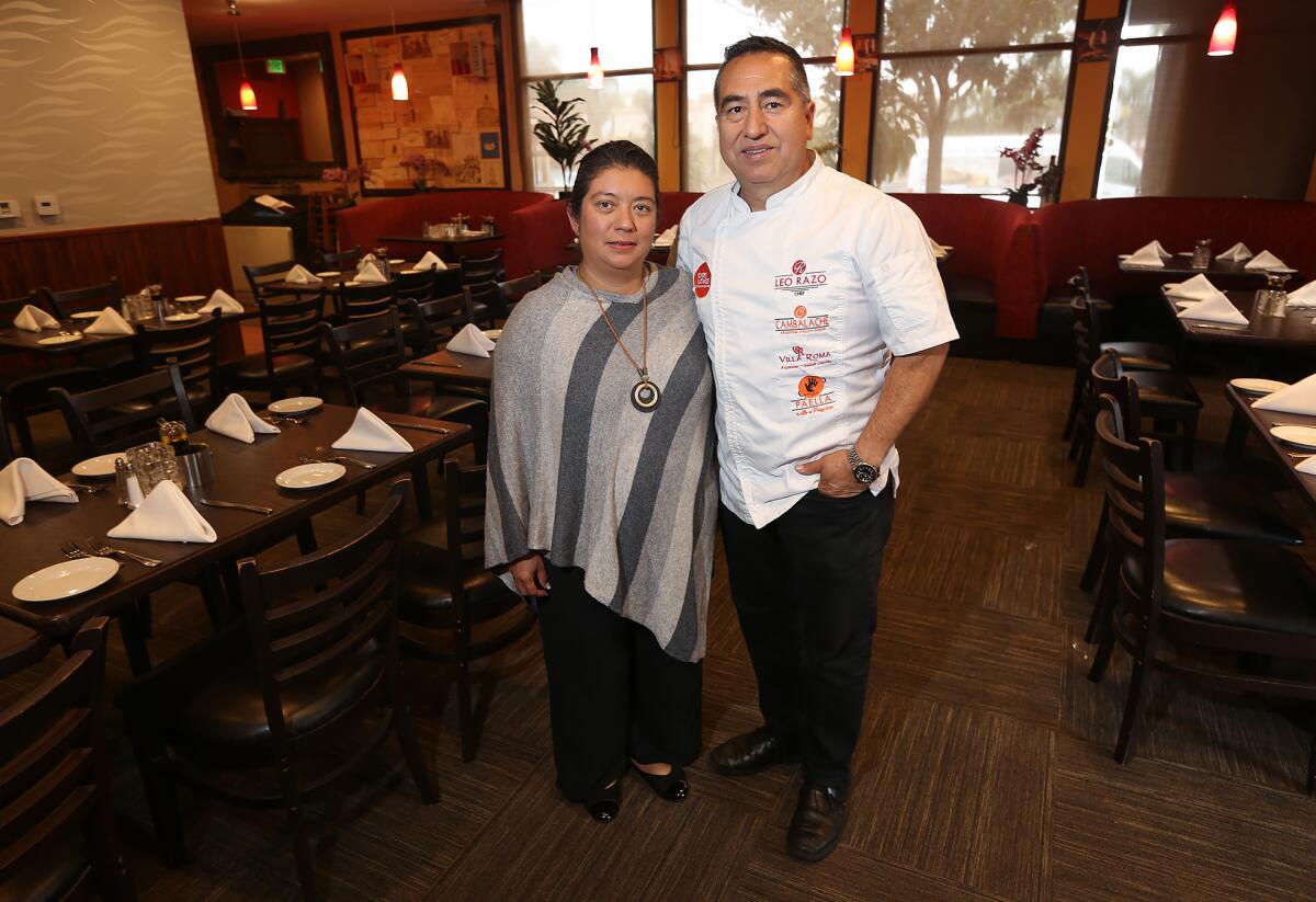 Leo and Teresa Razo in their restaurant and market Villa Roma in Laguna Hills. 