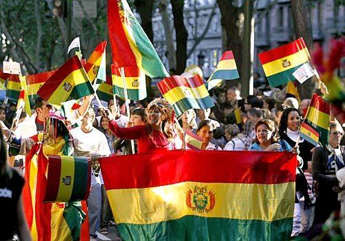 Bolivians take part in the VivAmerica Festival in Madrid, Spain, as part of the festivities surrounding Oct. 12, the national holiday that marks the day Cristopher Columbus set foot in the Americas. More than 20 Latin American countries were represented.