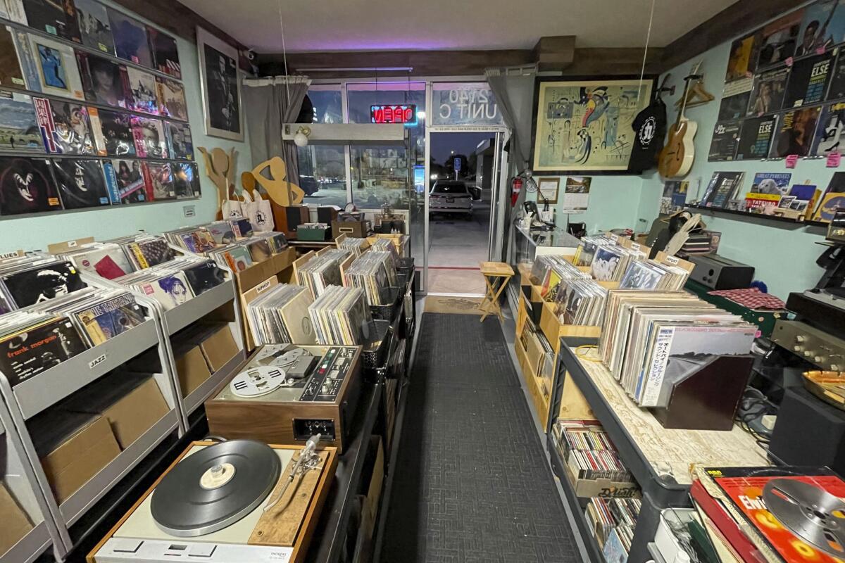 The interior of Boogie Maru Sounds record store.