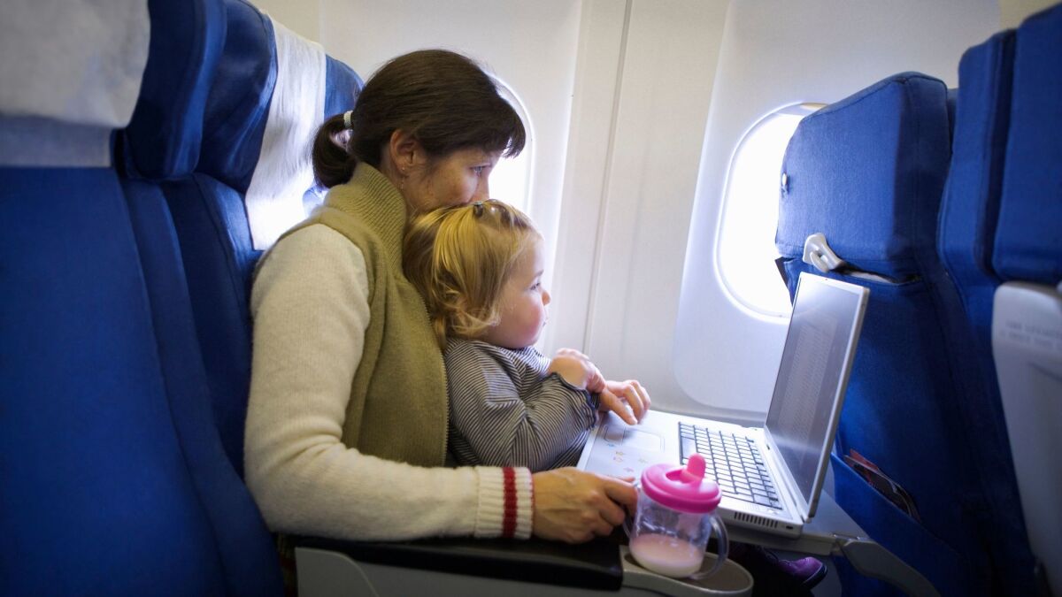 You may need to find non-screen ways of occupying children on some flights. Maybe it's a good thing?