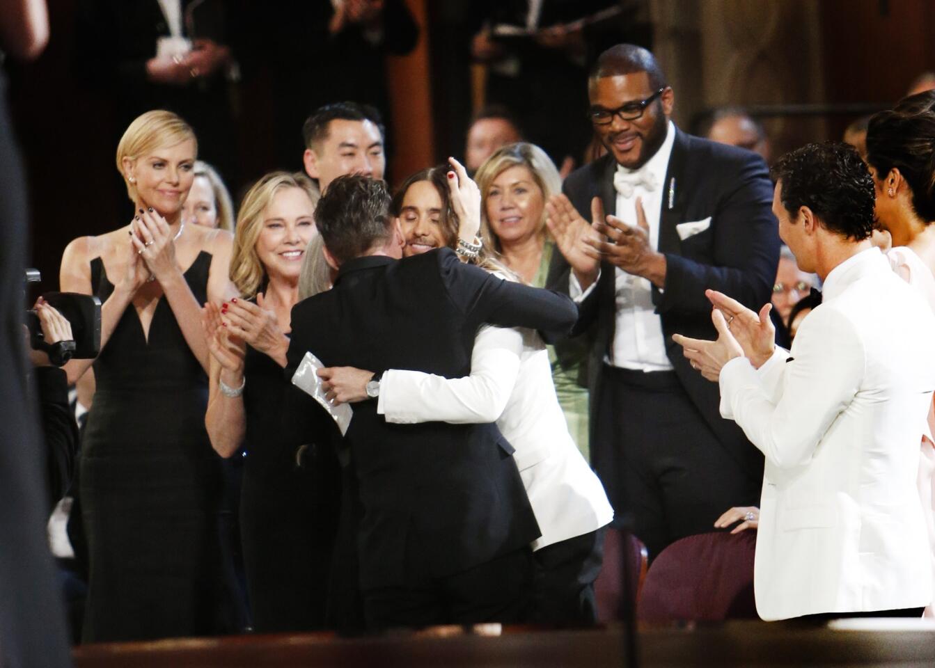 Backstage at the 2014 Academy Awards