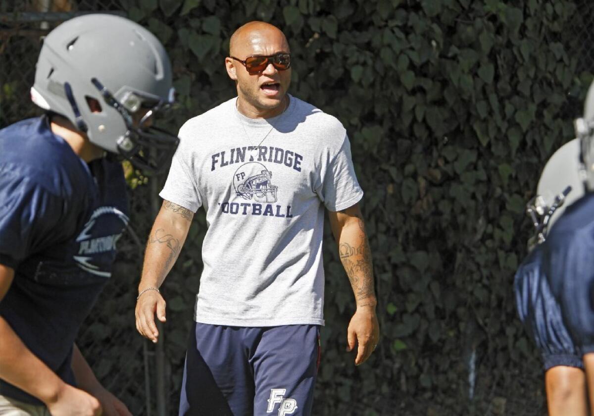 Flintridge Prep football Coach Antonio Harrison is determined to keep his program moving in the right direction in his fourth year. The Rebels won their first playoff game in nine years in 2012.
