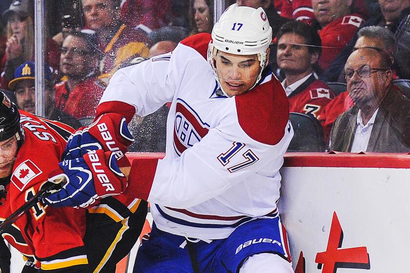 The Ducks acquired Montreal Canadiens forward Rene Bourque on Thursday.