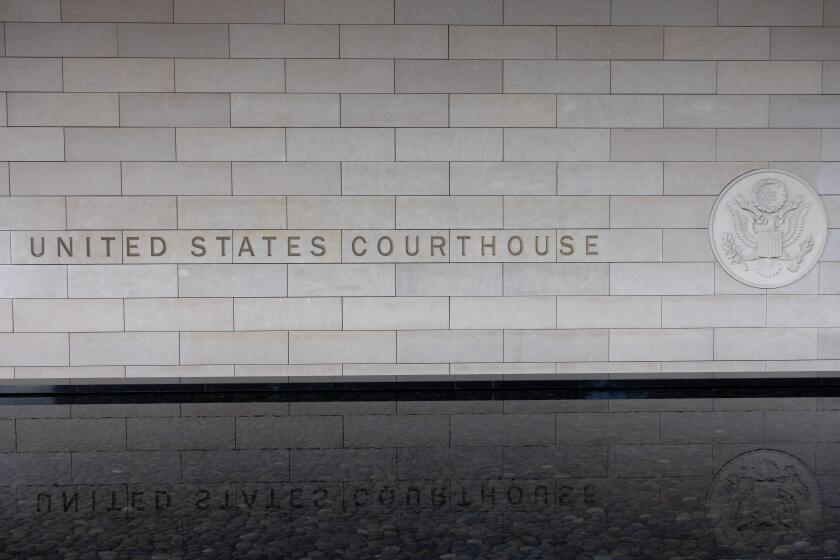 Los Angeles, CA - November 07: The United States Courthouse, also known as the First Street U.S. Courthouse, at 350 W. 1st St., in downtown Los Angeles, CA, Tuesday, Nov. 7, 2023. (Jay L. Clendenin / Los Angeles Times)