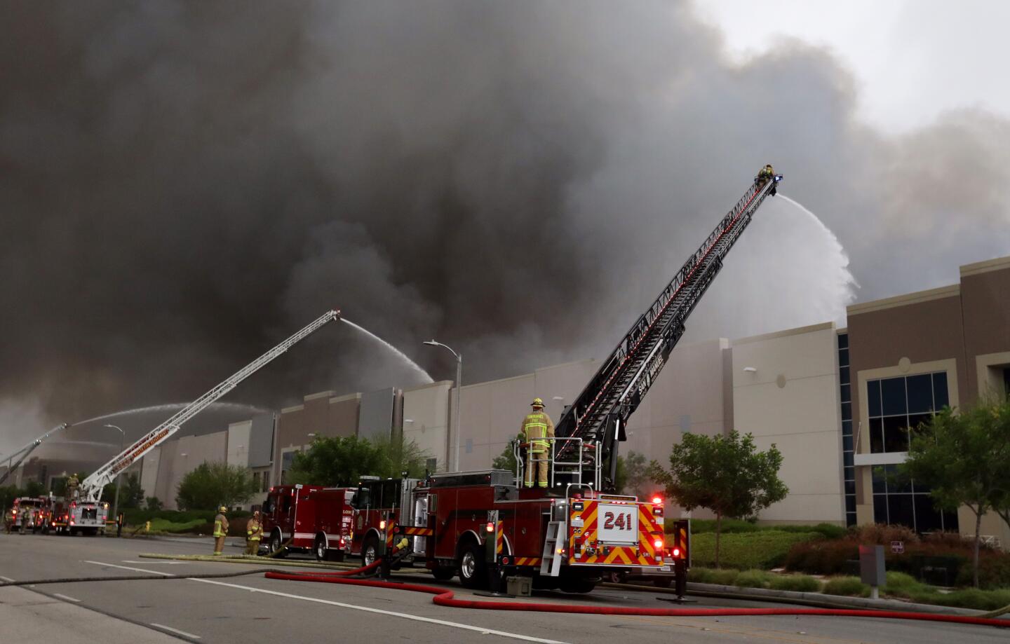 Fire at Amazon warehouse in Redlands