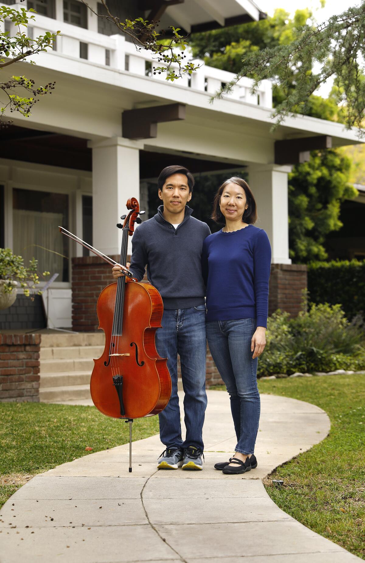 Beong-Soo Kim and Bonnie Wongtrakool at home in Pasadena. 