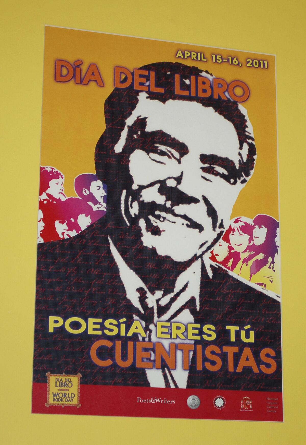 A poster of novelist Rudolfo Anaya.