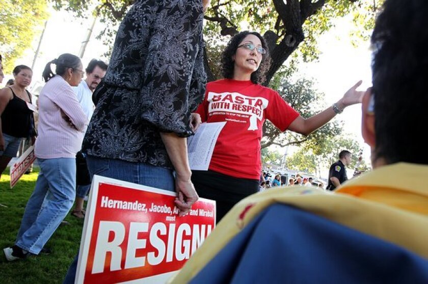 State Assemblywoman Christina Garcia, shown while she was a community activist, has called on Sen. Ronald S. Calderon to resign.