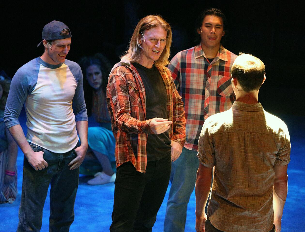A confrontational scene during a dress rehearsal at the Glendale Centre Theatre. The show runs through October 7.