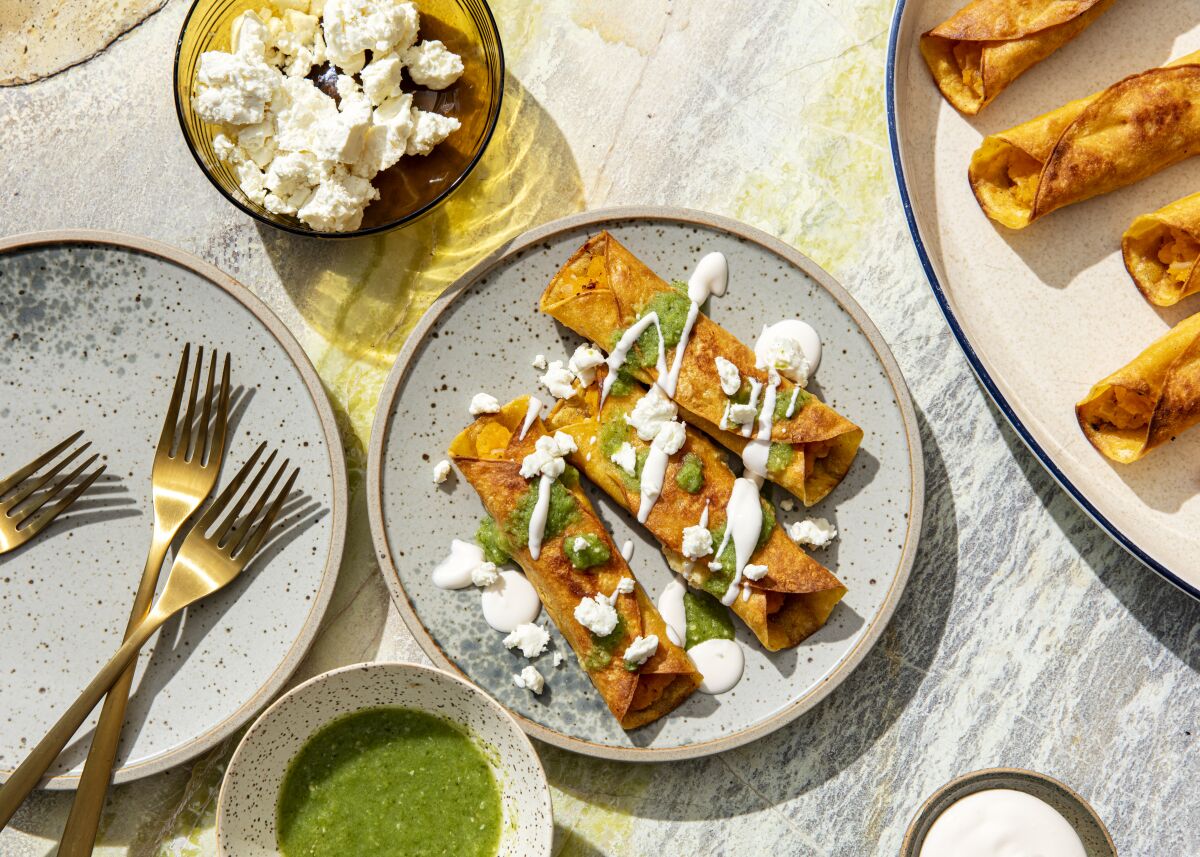 Butternut squash flautas