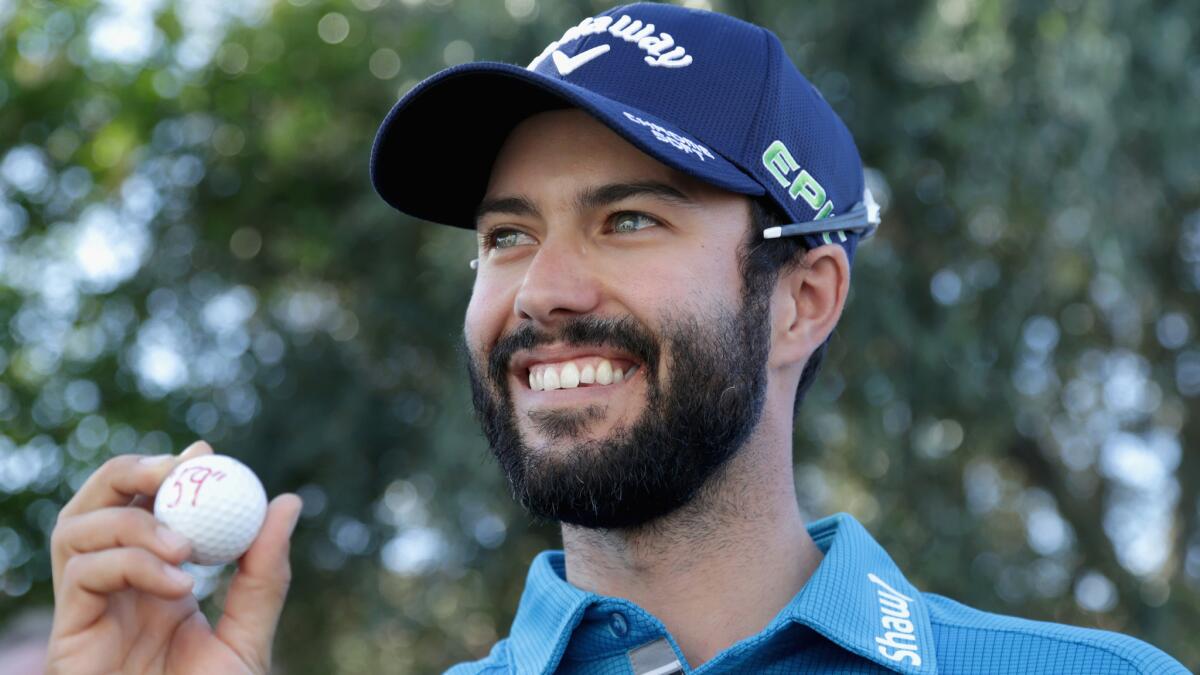 Adam Hadwin became the latest member of the sub-60 club with a 59 on Saturday in the CareerBuilder Challenge in La Quinta.