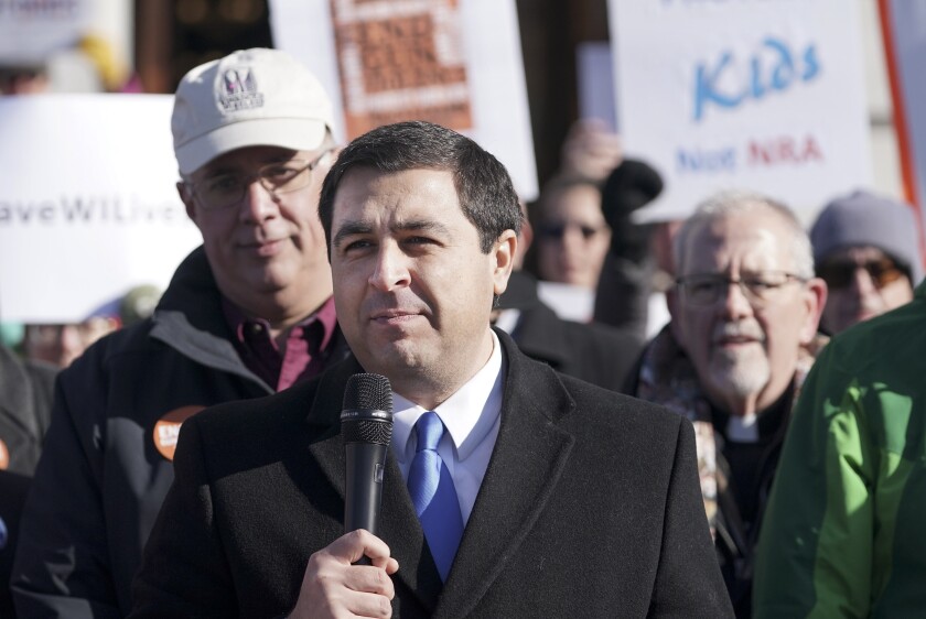 Wisconsin Attorney General Josh Kaul speaks during the We Are the 80% rally on Thursday, Nov. 7, 2019 at the State Capitol in Madison, Wis. Kaul said in an interview Tuesday, Dec. 14, 2021 that he would not investigate or prosecute anyone for having an abortion should the state's currently unenforceable abortion ban go into effect. (Steve Apps /Wisconsin State Journal via AP, File)