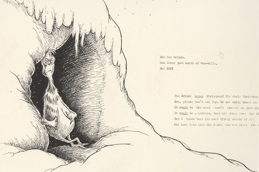 Original sketches from “How the Grinch Stole Christmas by Theodor Seuss Geisel, also known as Dr. Seuss.