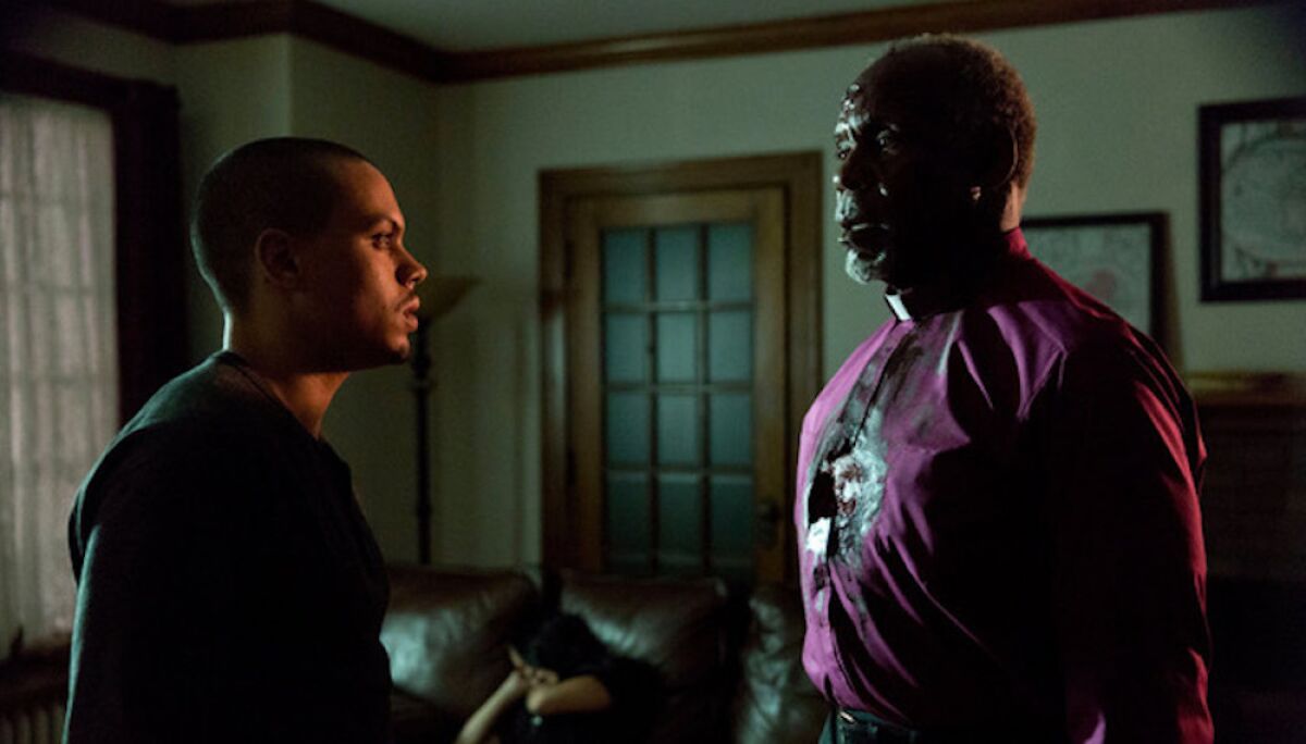 Evan Ross, left, and Danny Glover in "The Curse of Buckout Road."