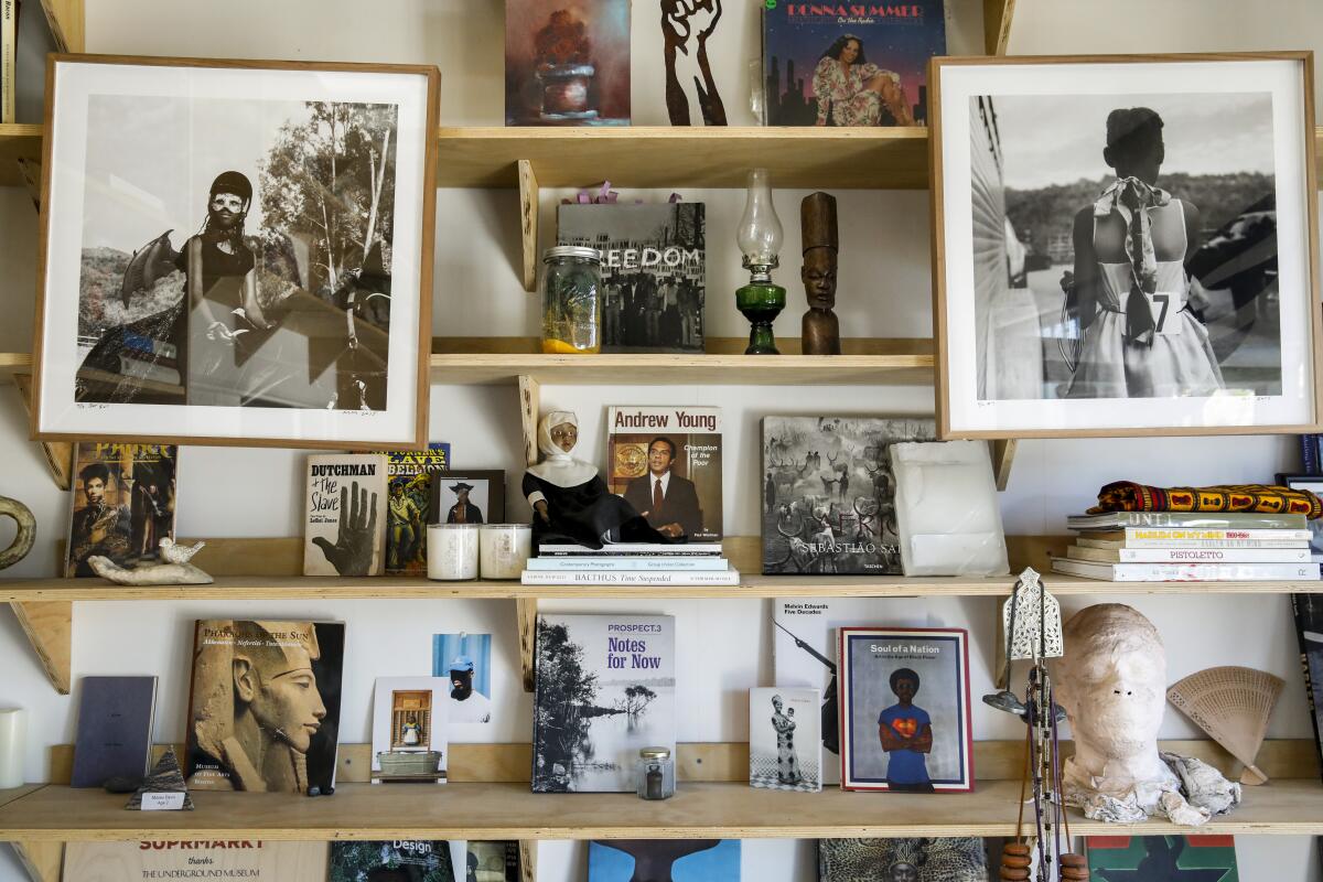 A view of the bookstore displays at the Underground Museum in Arlington Heights