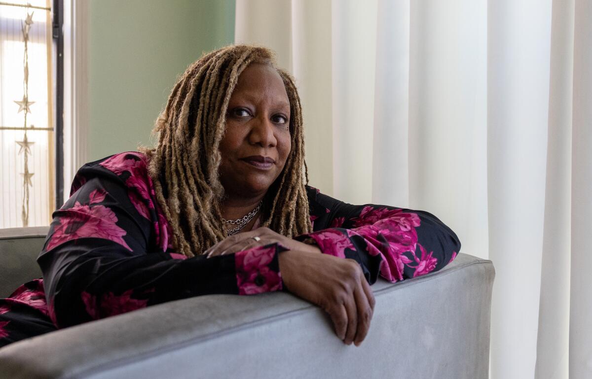 Gina Fields inside her Leimert Park home.