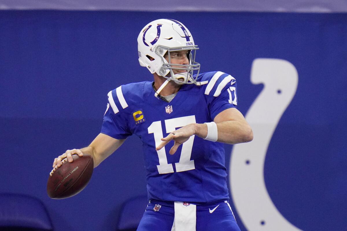 Indianapolis Colts quarterback Philip Rivers warms up before playing the Houston Texas on Dec. 20.