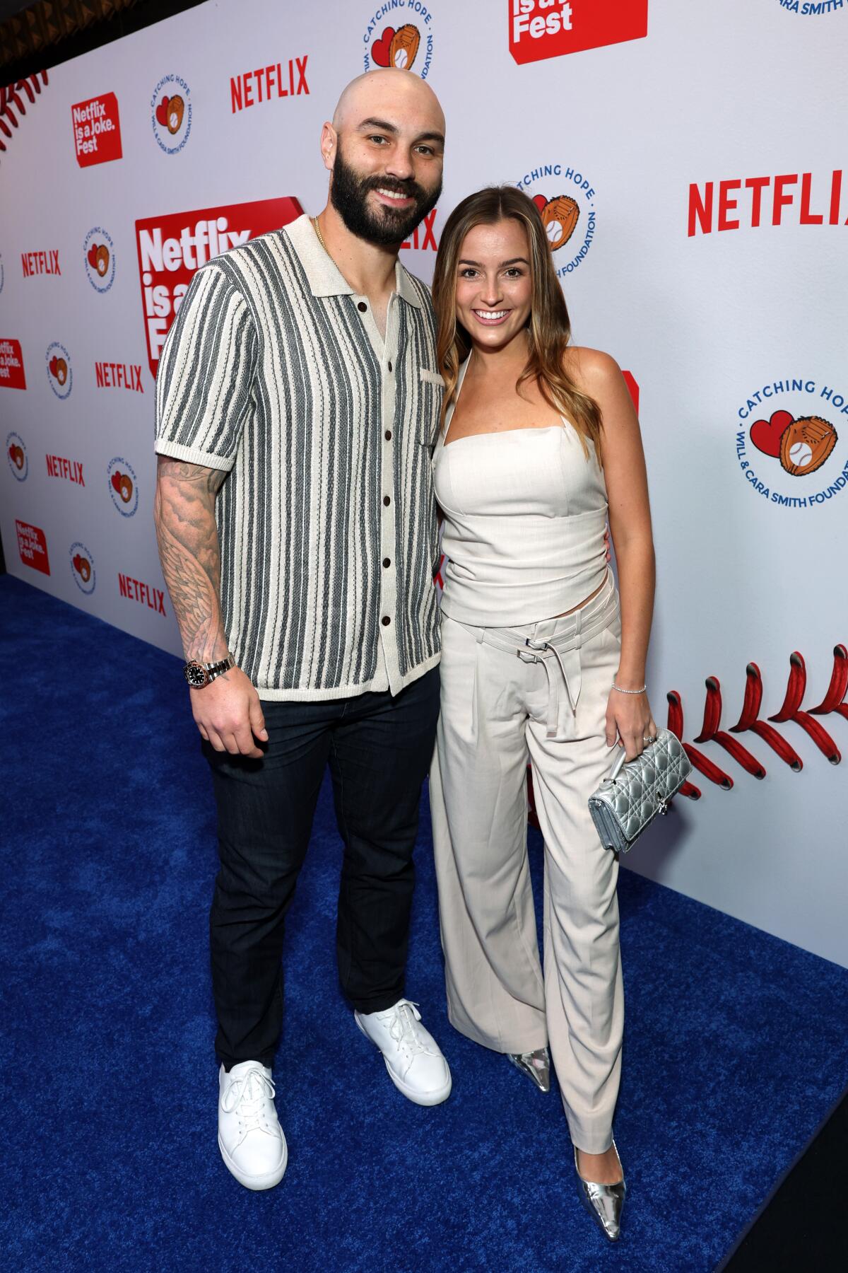 Dodger Tanner Scott's wife reveals death threats she got about child - Los Angeles Times