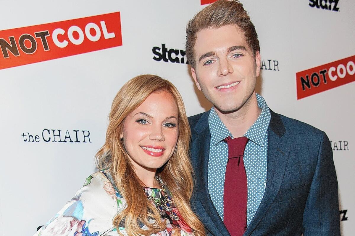 Lisa Schwartz and Shane Dawson at the premiere Of Starz Digital Media's "Not Cool" at the Landmark Theater on Sept. 18, 2014, in Los Angeles.
