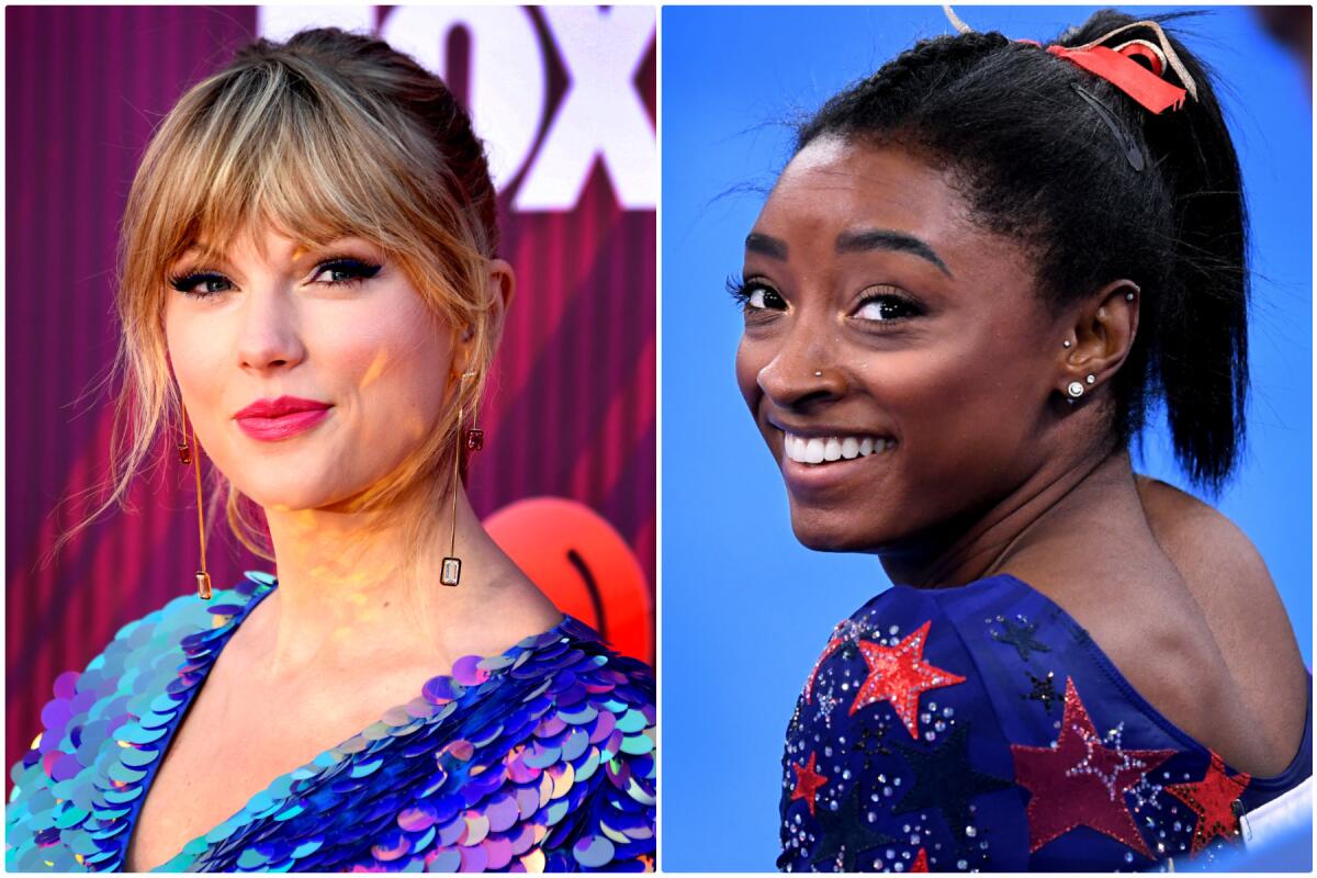 A split image of a blond woman smiling and a brunette woman smiling