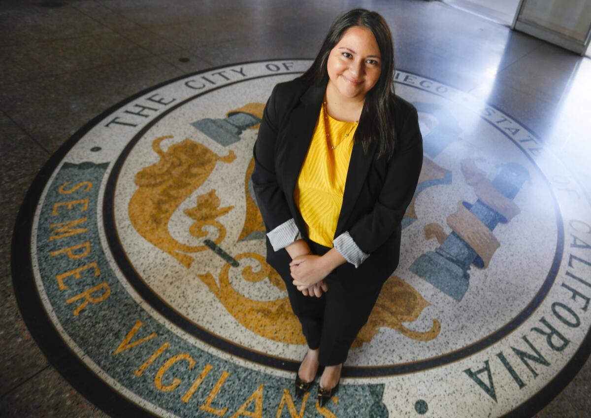 Rita Fernandez, the City of San Diego's first immigrant affairs manager, photographed at City Hall in 2019.
