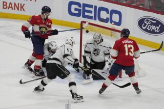 Florida Panthers center Sam Reinhart (13) scores the winning goal during overtime.