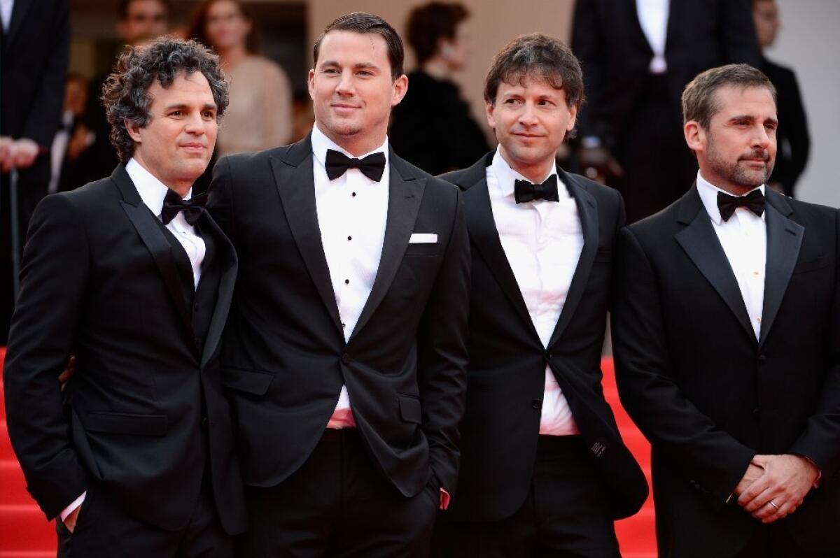 Mark Ruffalo, Channing Tatum, director Bennett Miller and Steve Carell at the "Foxcatcher" premiere in Cannes.