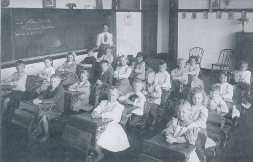 The year this photo was taken — 1906 — La Jolla Elementary School moved to a larger building on Herschel Avenue.