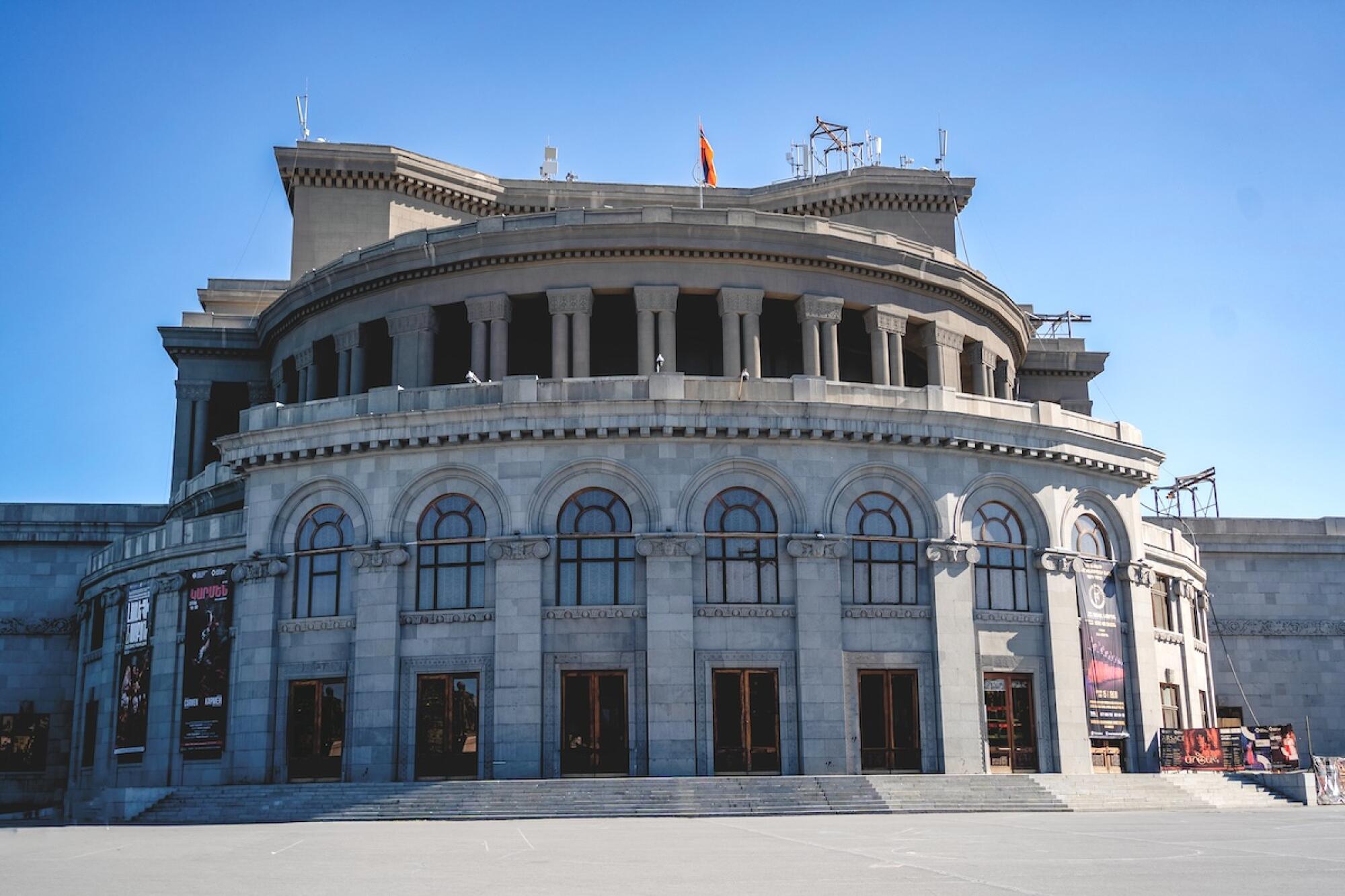 the exterior of the Yerevan opera house