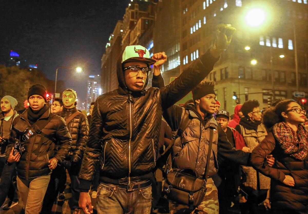 Protesters take to the streets after the release of a video showing Chicago police officer Jason Van Dyke fatally shooting 17-year-old Laquan McDonald.