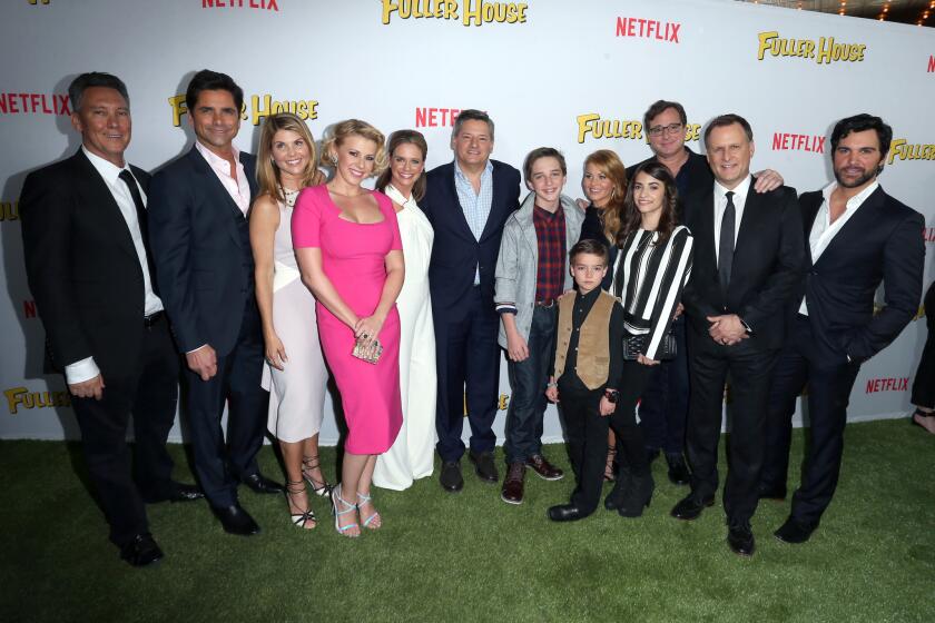 The "Fuller House" cast and crew at the show's premiere at the Grove on Feb. 16.
