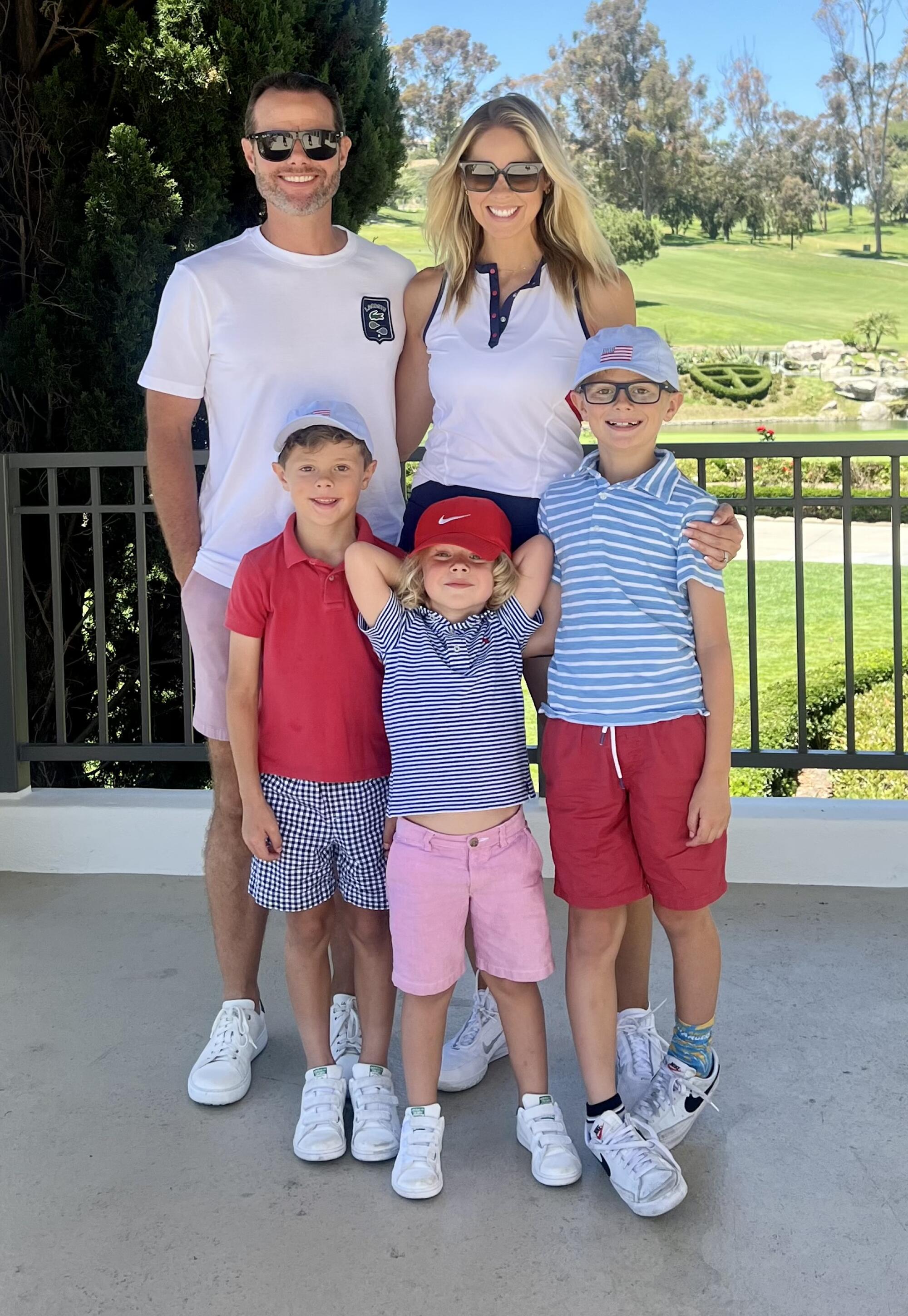Brandon and Amy Staley with their kids (from left) Will, Grant and Colin in 2023.
