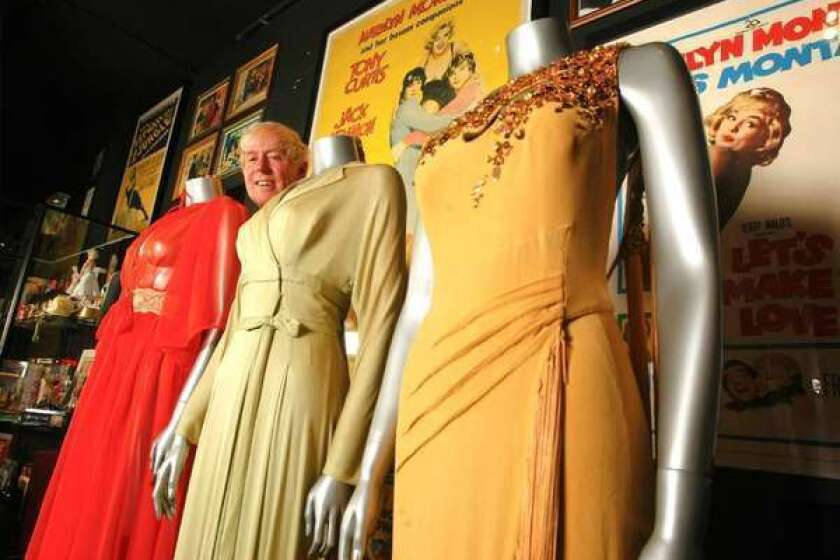 This weekend's Marilyn Monroe remembrances include a Saturday meet-and-greet with collectors like Greg Schreiner, president of Marilyn Remembered (shown here in 2012 posing with gowns from his collection once worn by the late actress).