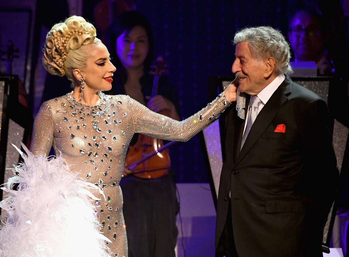 Lady Gaga performs with Tony Bennett.