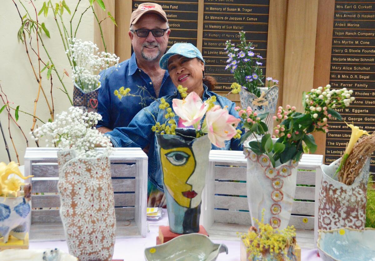 Ceramicist Agnes Noble joins husband Don with her functional clay art pieces.