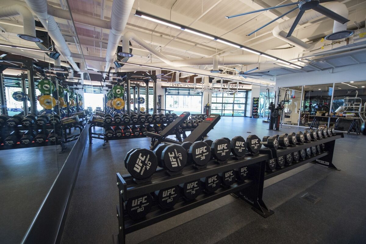 This undated photo provide by the UFC shows the interior of the UFC Performance Institute in Las Vegas. Mixed Martial Arts (MMA) organization, today announced plans to open a state-of-the-art MMA training and development facility in Mexico in the fourth quarter of 2023. (UFC via AP)