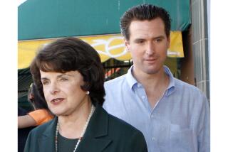 Oct. 2006 photo of Sen. Dianne Feinstein and then San Francisco Mayor Gavin Newsom.