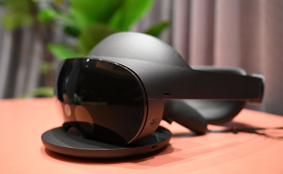 The Meta Quest Pro VR Headset is displayed in Las Vegas, Nevada, on January 4, 2023. 