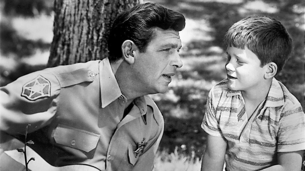Andy Griffith, left,  and Ron Howard in "The Andy Griffith Show."