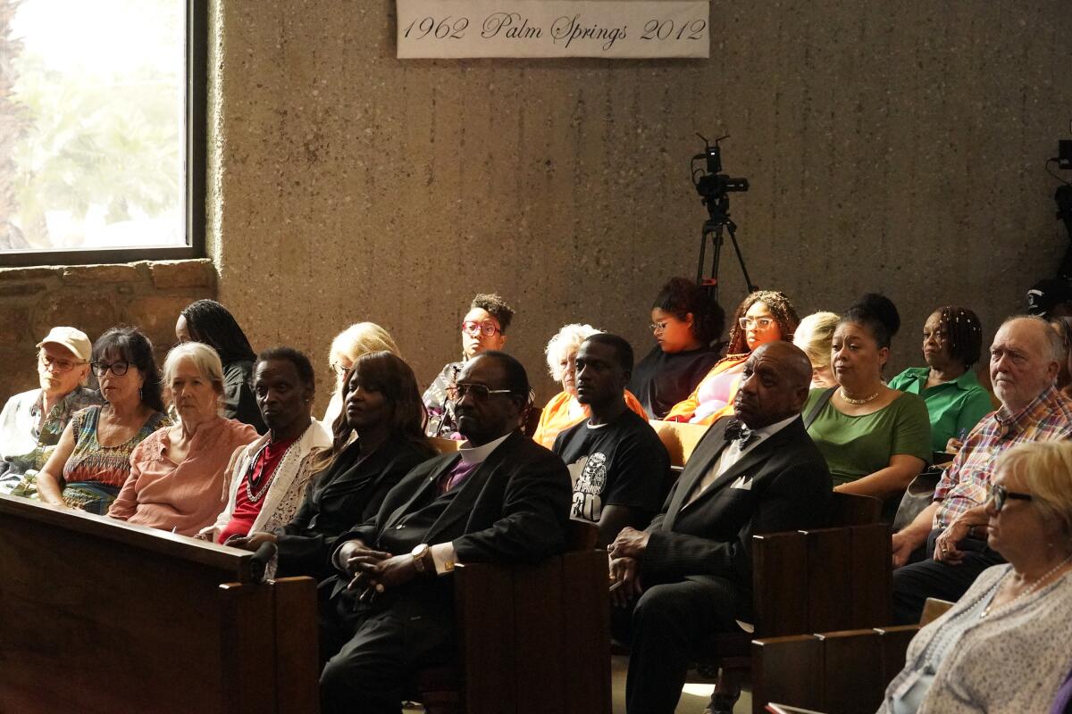 Survivors and descendants of Palm Springs Section 14 residents gather at the United Methodist