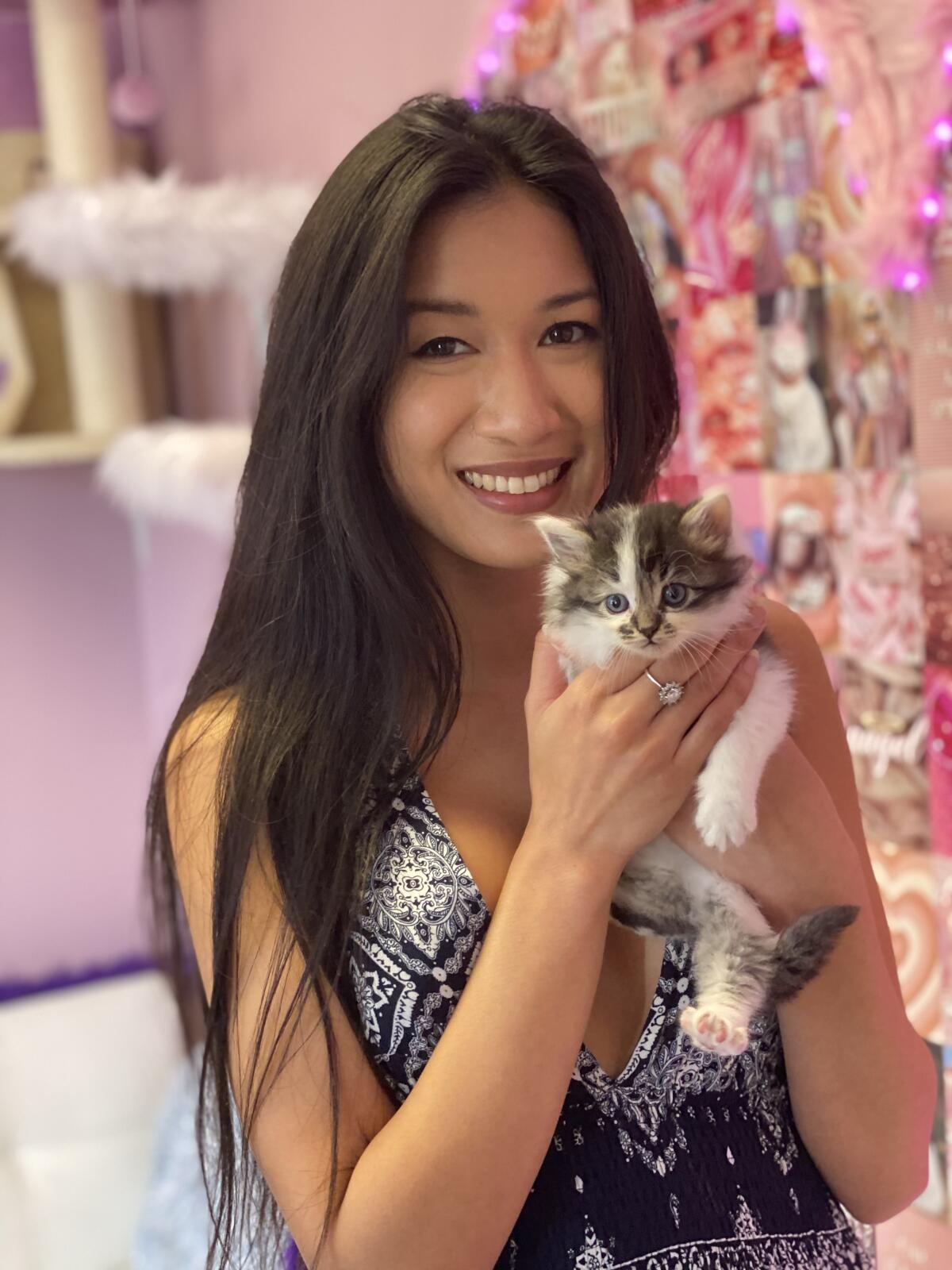 Cat Palace guests receive one hour to play with the adoptable animals and free glass of champagne.
