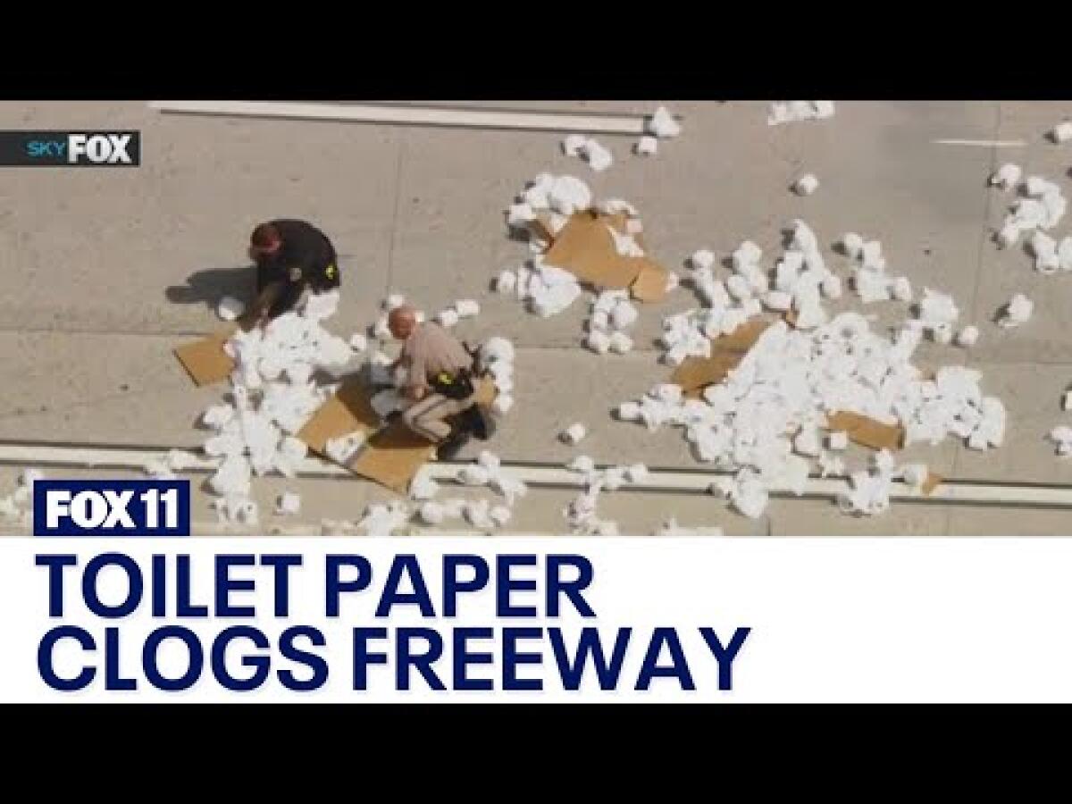 Toilet paper clogs 5 Freeway in Santa Clarita, backs up traffic