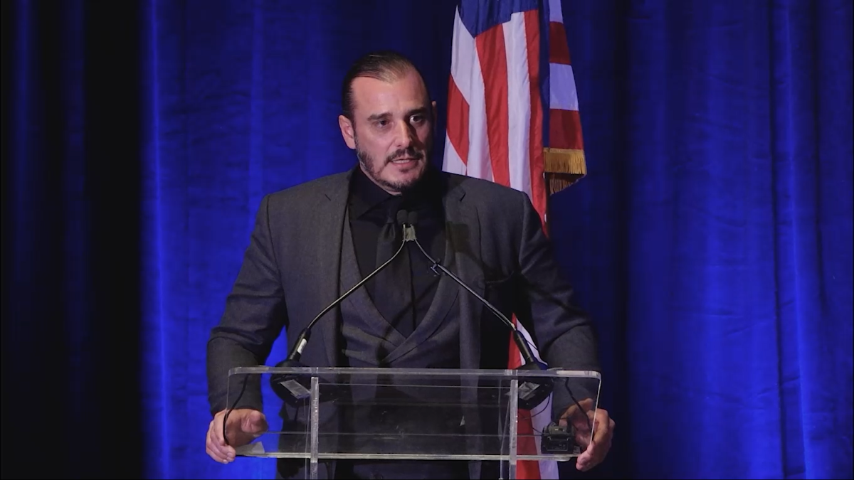 Mayor Noah Blom speaks during the 41st annual Mayor's Dinner.